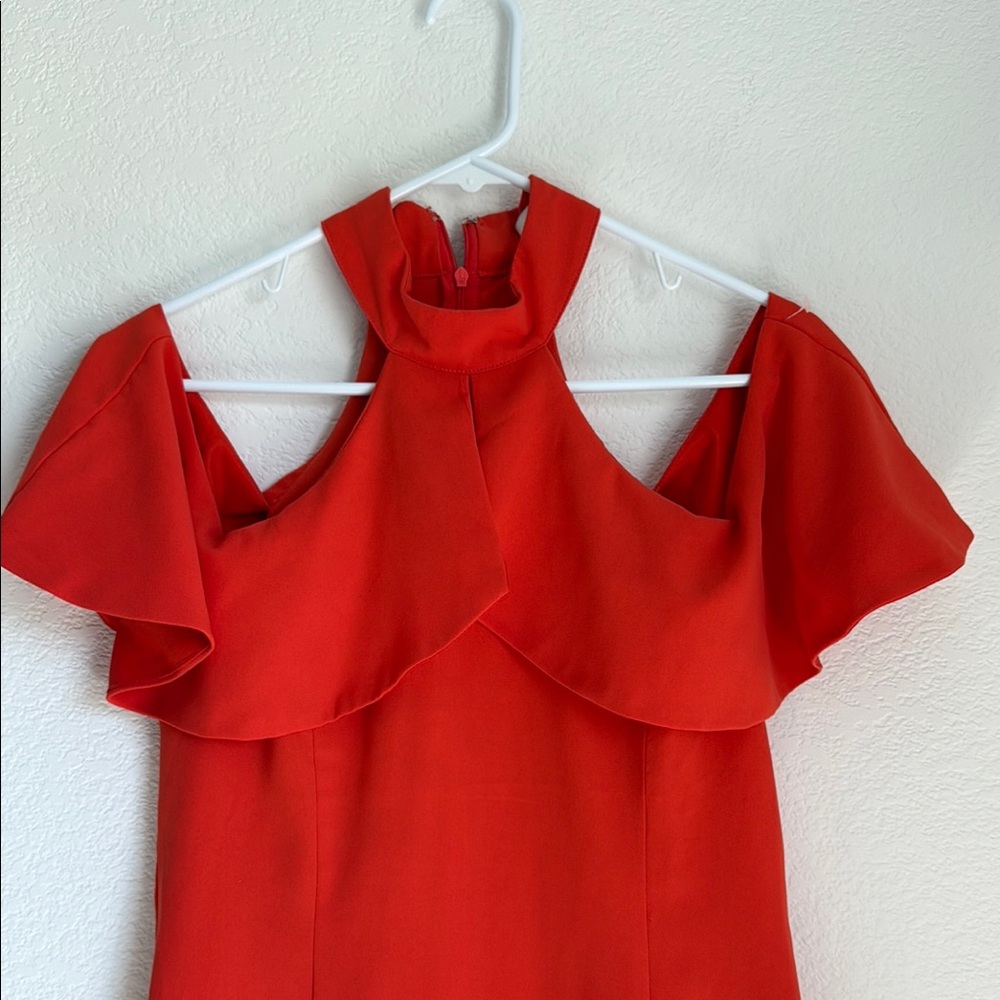 DO+BE Orange Bodycon Mini Dress with Flutter Sleeves - Picture 4 of 7